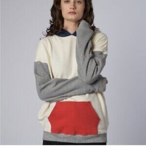 THE GREAT. Navy and Cream Pullover